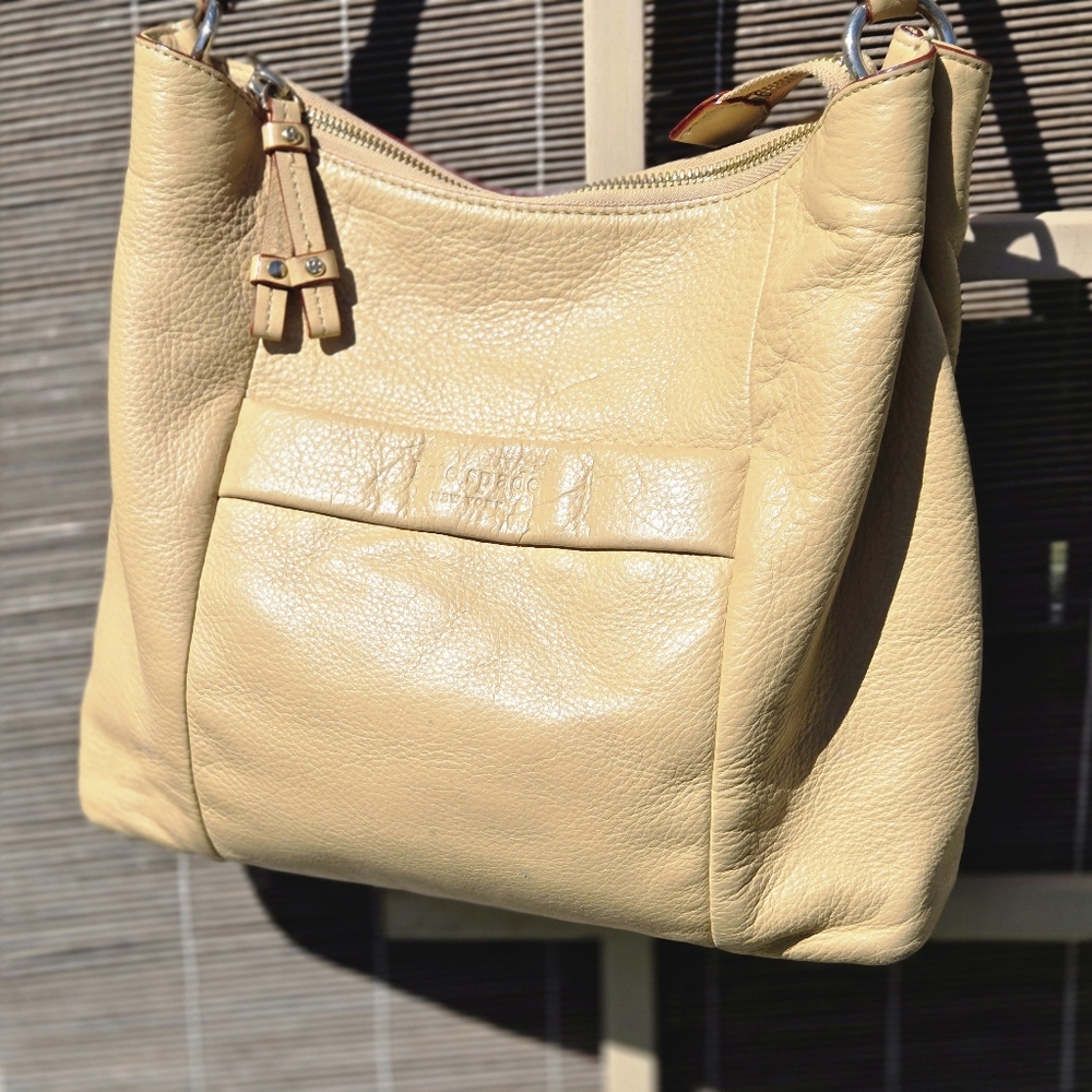 Kate Spade Cream Leather Soft Neutral Hobo Boho Casual Shoulder Purse Bag